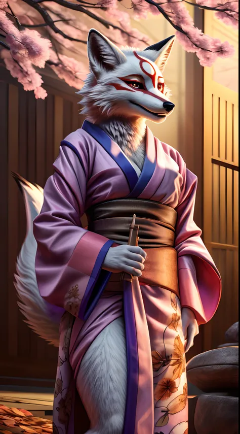 best quality,4k,8k,highres,masterpiece:1.2,ultra-detailed,realistic:1.37,illustration,medium,(furry:1.5),nine tails fox,beautifu...