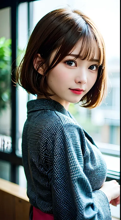 (8K, Raw photo:1.2), Detailed face and eyes,Best Quality, 超A high resolution, Highly detailed ,intricate detailes ,masutepiece ,Cute Girl , Soft cinematic light, Hyper-detailing,Sharp Focus, High quality, Blonde hair, bob cuts, Yukata