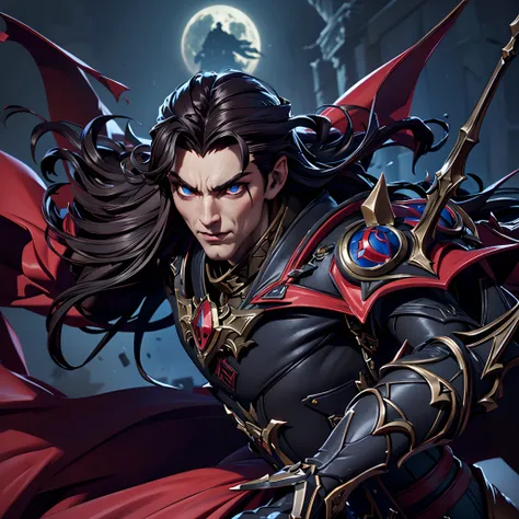 castlevania hyper realistic shadow lord super detailed dynamic shooter the masterpiece of lord dracula leading troops demon army...