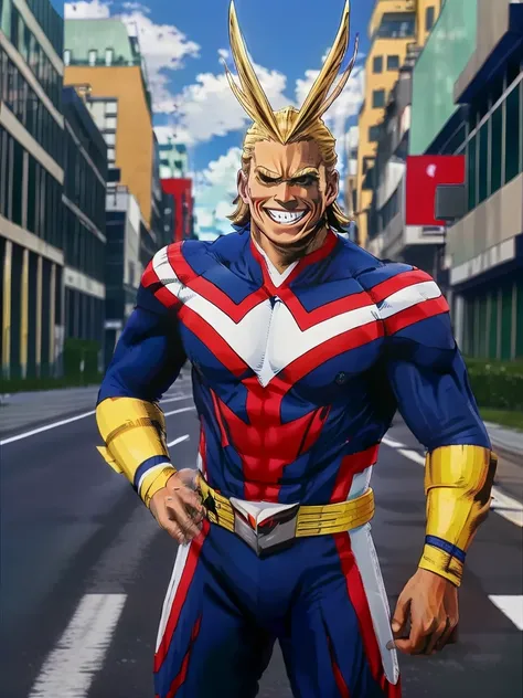 1boy, allmight, antenna hair, smile, day, streets, beautiful background, people in the streets, bokeh,
professional, sharp, natural lighting, (masterpiece:1.2), realistic, extremely detailed, intricate details, absurdres, 4k, 8k, hdr, highres, anime, manga...