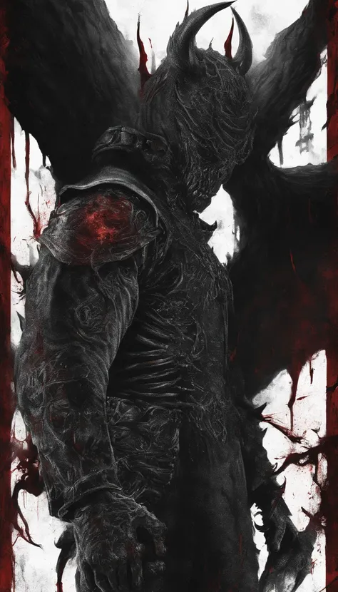 a physically powerful demonic creature，Wearing black armor，Wearing black iron gloves，Wearing black iron combat boots，Wears a black hood，Eyes glowing red，Ultra-detailed full-body portraits，Demon Knight，Holding a huge dark red sickle in his hand，Riding on a ...