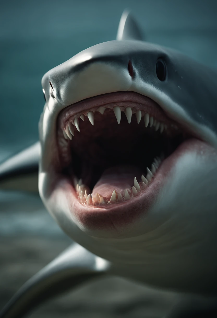 (masutepiece:1.3), High resolution, ultra-detailliert, the Extremely Detailed CG Unity 8K Wallpapers、shark、large mouth