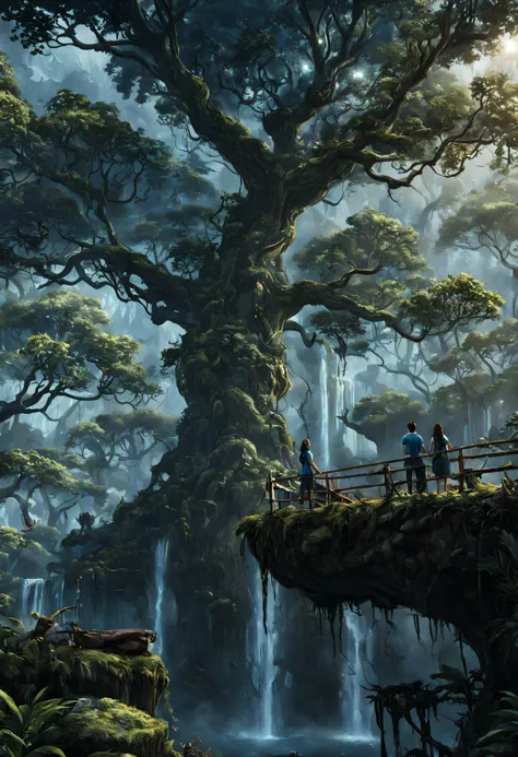 (basado en la pelicula avatar), scene where naytiri the female na ́vi, se encuentra en el poblado, en la hoquedad del gran arbol...