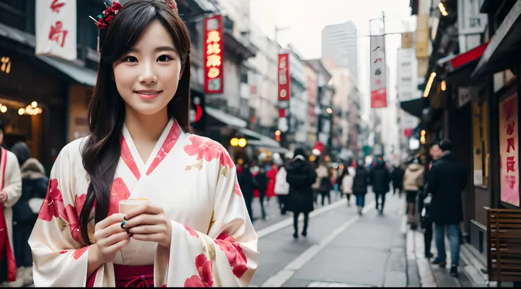 Woman in Kimono on New Years Day