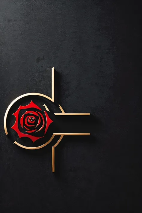 symbol of fire and burnt roses,gray, black& red,symbol logo,designed by leonardo