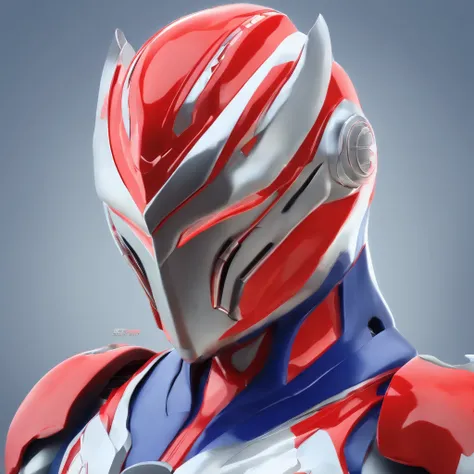 Portrait of Ultraman ， （Best quality， tmasterpiece）， 1人， looking at viewert， face guard ，cobweb， Story background， upper part of body， Contemporary，Ultraman Tiga clothing。[dot paper effect]