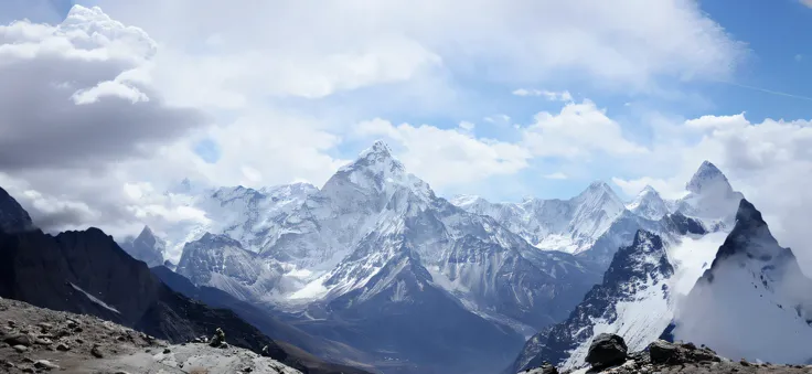 redraw clouds and mountains. Clouds are white not grey