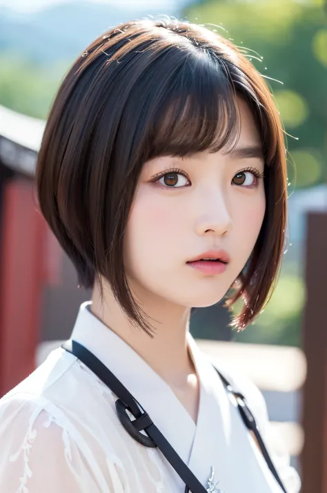 (gyeongsan:1.5), close up, masterpiece, best quality, raw photo, photorealistic, face, incredibly absurdres, beautiful girl, cute, short hair, depth of field, highres, ultra-detailed, finely detail, extremely detailed, extremely detailed eyes and face, sha...