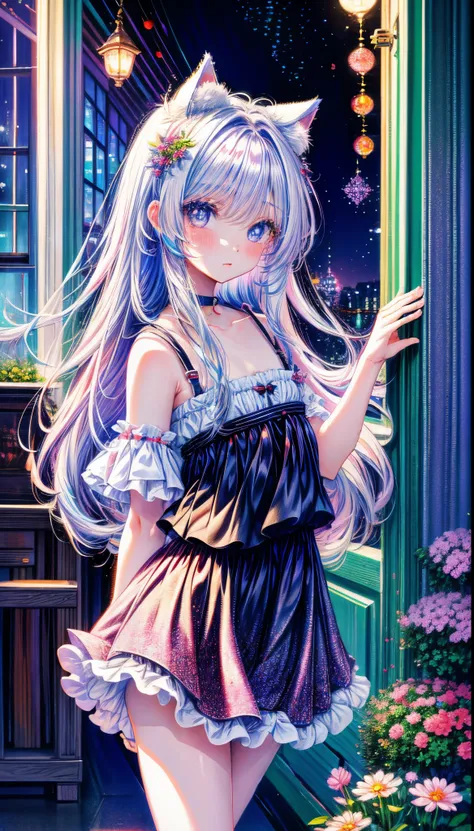 (masterpiece, high quality, highres,Highest picture quality),
BREAK
blurry background, (colorful:0.7), (eyes focus:1.2), looking at viewer, upper_body, fisheye, (indoors:1.1), cuteg, warm light, cute cat ears, 
BREAK 
1loli, standing, solo, ^ ^, (leaning_f...