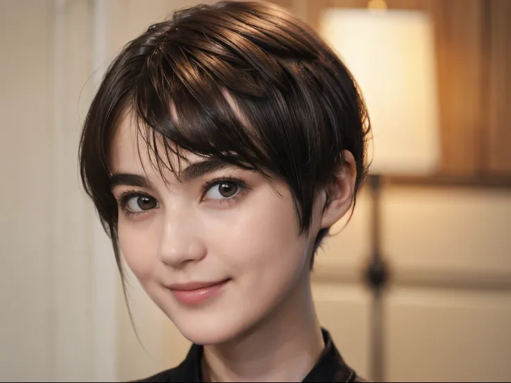 97
(a 20 yo woman,is standing), (A hyper-realistic), (high-level image quality), ((short-hair:1.46)), (Hair smooth), (Gentle smile), (Keep your mouth shut)