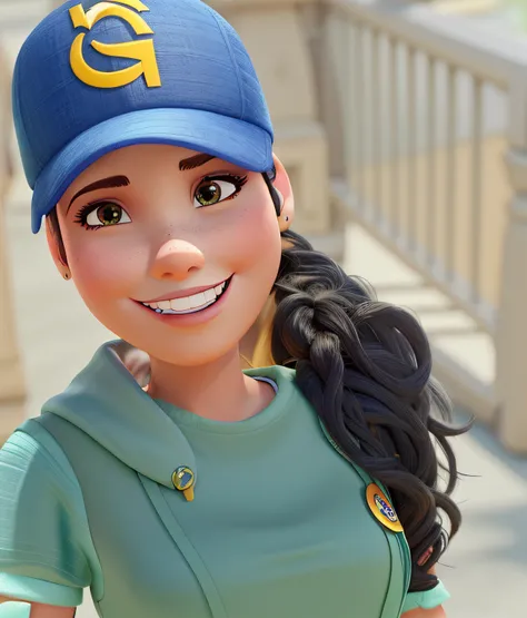 Um mulher branca estilo disney pixar, alta qualidade, melhor qualidade