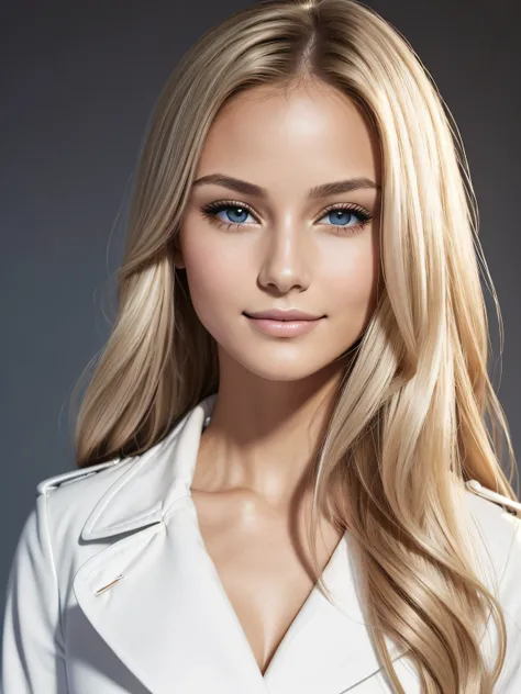 (Masterpiece), (Realistic), (best quality), blurred background, (Beautiful_(attractive)_symmetric_feminine_(lovely)_nerd:0.8_model+face), tanned+woman_28+years, straight_blonde_big volume_hair, (small)_forehead, small_(arched)_eyebrows, blue-grey_almond_up...