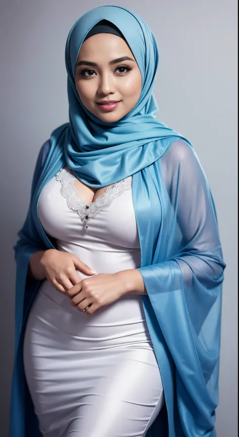 RAW, Best quality, high resolution, masterpiece: 1.3), beautiful Malay woman in hijab (iu:0.8)1beautiful  Malay woman in hijab wearing modern youth Muslim clothing,big breast, modest fashion, flowing shawl, portrait photography, mid shot photo, ultra detai...