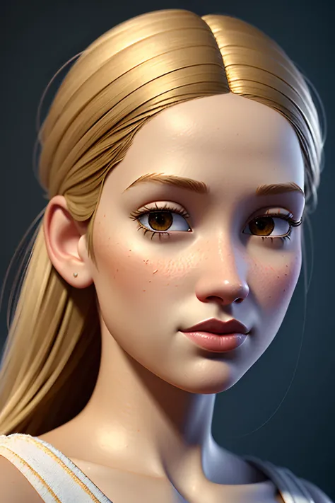 (pixarstyle:1.25) a waist-length portrait of a Athena, blond, 1girl, natural skin texture, 4k textures, hdr, intricate, highly detailed, sharp focus, cinematic look, hyperdetailed