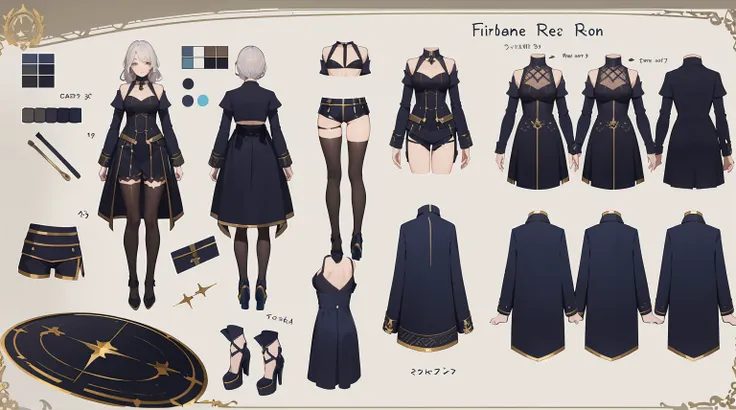 Female original character reference sheet adoptable,