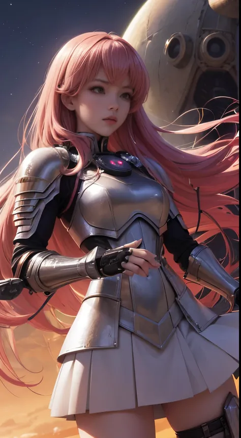 Yuu Watase, Rowena Morrill, Surreal, mysterious, strange, fantastical, fantasy, Sci-fi, Japanese anime, Tokyo city, miniskirt pretty girl fighting against Martians, Earth Defense Force, beautiful girl in skintight armored suit, perfect voluminous body clos...