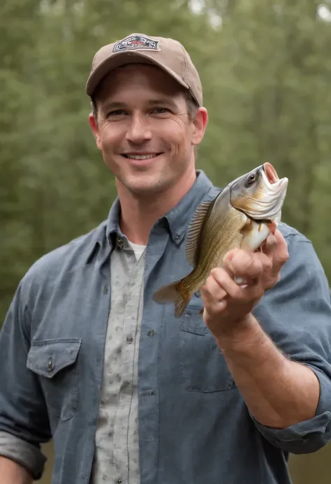 A photo of Cody at his favorite fishing spot, holding up a massive trophy fish with a proud grin on his face.,original,Cody “Thunder” Johnson, a fictional NASCAR legend, hails from the heart of Alabama, embodying the spirit of a true Southern country boy. ...