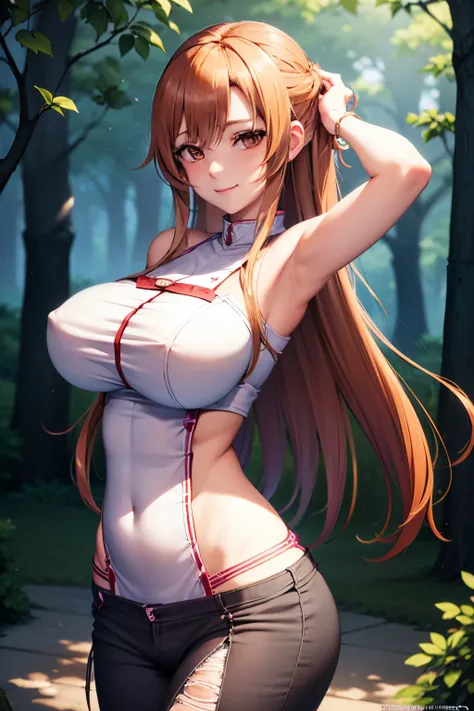 Smile, Bangs, Colossal tits , (masutepiece:1.2), Best Quality, High resolution, Unity 8k壁纸, (Illustration:0.8), (Beautiful detailed eyes:1.6), extra detailed face, big naked boobs with , sexy, , Perfect Lighting, extremely details CG, (Perfect hands, Perfe...