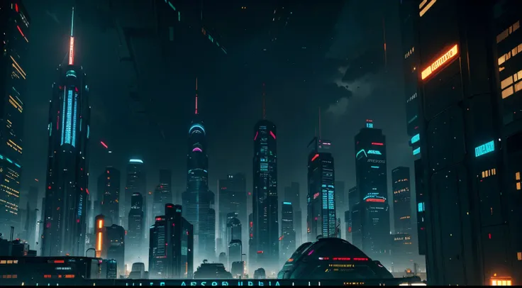 Futuristic cyberpunk city background, high-rise buildings, heavy traffic, futuristic cityscape, 8K vertical wallpaper, 3D rendering Beeple, surreal visual effects.