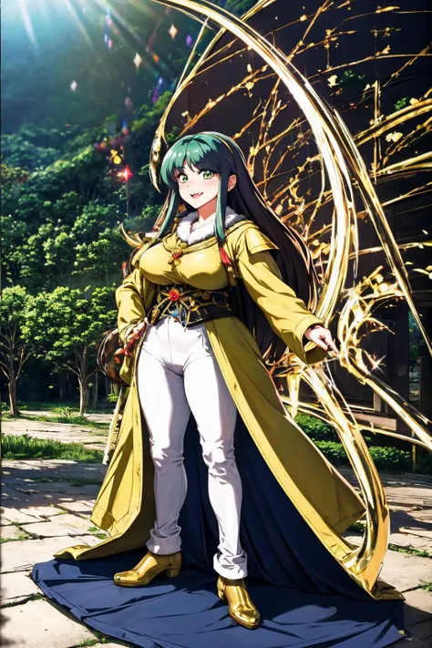 masterpiece, best quality,, corset, breastplate,lum, , urusei yatsura, cloak, pants, pullover kimono,martial pov,, pantyhose, sharpteeth, standing,smile, matial art,, full body, boots , pant, medium breast, pants, pullover,martial pov,god rays, ray tracing...