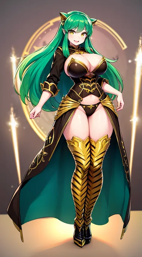 lum. bikini, curvy, huge breast, bimbo,masterpiece, best quality,, corset, breastplate,lum, , urusei yatsura, cloak, pants, pullover kimono,martial pov,, pantyhose, sharpteeth, standing,smile, matial art,, full body, boots , pant, medium breast, pants, pul...