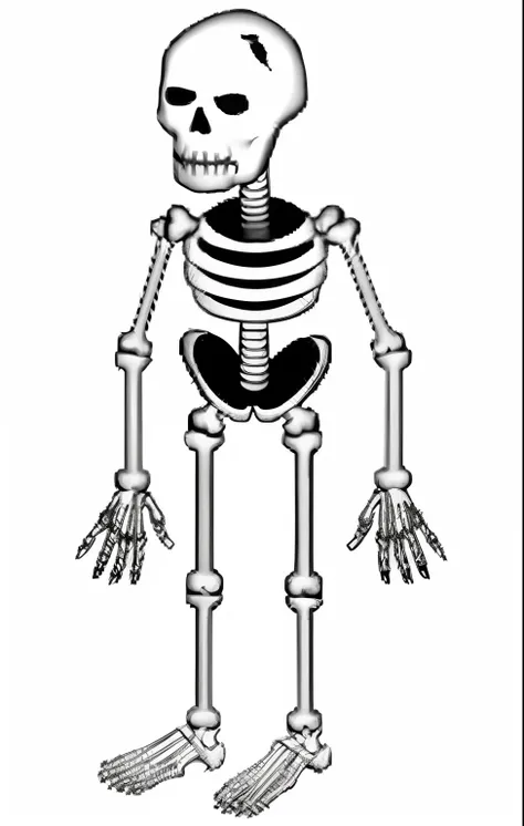 a skeleton with a broken arm and a broken leg, Skelleton, fleshy skeletal, Esqueleto, fleshy skeletal body, esqueleto fino, esqueleto com olhos, ( ( ( Esqueleto ) ) ), robot skeleton, metallic skeleton, o outro, a skeletal figure, skeletal with extra flesh...