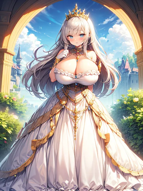 anime artstyle,Masterpiece,(Best Quality), (Super Detail),(Very Delicate and Beautiful),(Solo),((full body portrait)),full body,full body portrait,(detailed face and eyes),jewel-like beautiful eyes,((absolutely gorgeous ruffled rococo ballgown decorated wi...