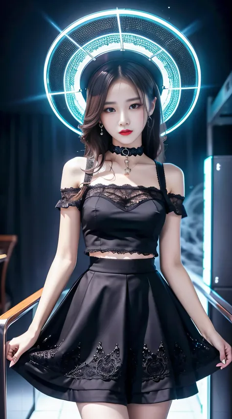 Charming beauties、Evil Fall、dark、brainwash、Brainwashing device、panthyhose、lacy fabric、Glossy legs、pleatedskirt、a choker