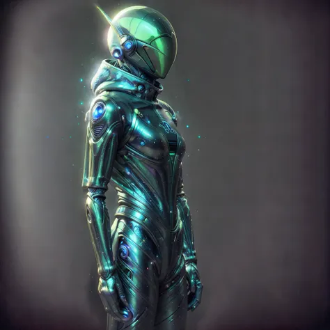 a close-up of a green hooded alien, Space alien, em estilo de Bipe, 3 d render Bipe, Hybrid style beep blend, Bipe e Jeremias Ketner, Estilo Bipe, inspirado por Mike "Bipe" Winkelmann, Portrait of a humanoid alien, Bipe!!