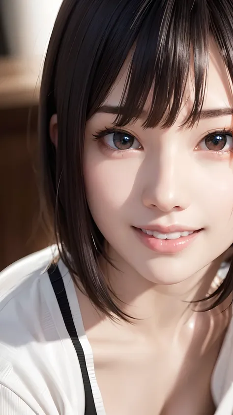 ​masterpiece, The highest image quality, hightquality, beautiful a girl, japanes, Japan schoolgirl, natural make up, detaileds, Swollen eyes, A detailed eye, Detailed skin, Beautiful skins, 超A high resolution, (Realistis:1.4)、cute little,  Beautiful skins,...