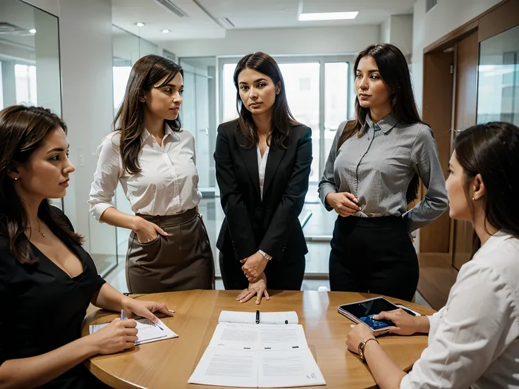 businesspeople holding a meeting