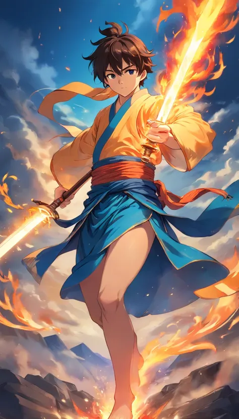 I don’t want to draw King Ming, Buddhist king of Ming Dynasty, Just like ancient warriors。Wearing flames and flames that mainly cover body parts。I have a sword in my hand。