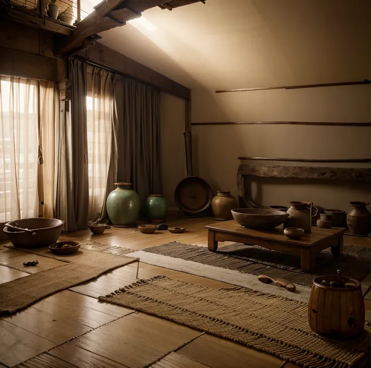 Wabi sabi livingroom interior