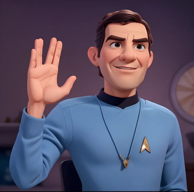 homem Spock do Star trek estilo pixar, alta qualidade