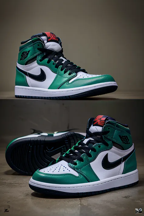 Par de zapatos Jordan 1, color verde