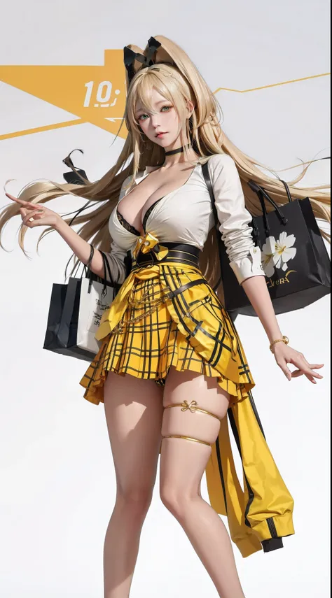 anime girl with a cell phone and a purse, hanayamata, fine details. girls frontline, blonde anime girl with long hair, render of april, from girls frontline, cushart krenz key art feminine, anya from spy x family, cute anime waifu in a nice dress, girls fr...