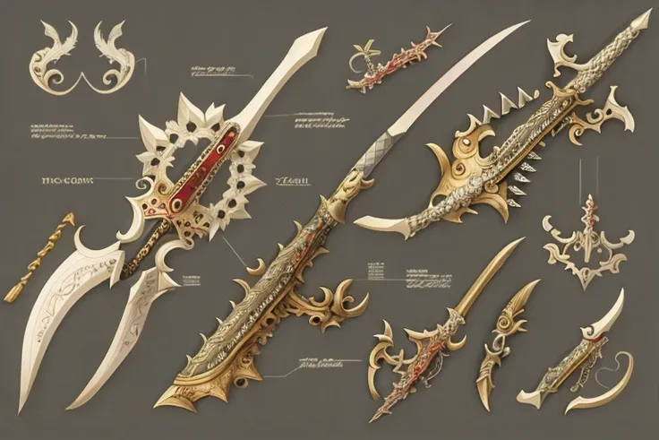 Fantasy harlequin weapons