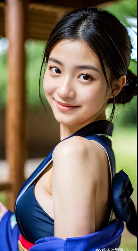 Best-quality, Masterpiece, Ultra-High-Resolution, (Photorealistic:1.4), Raw-Photo, Extremely-Details, Perfect-Anatomy, 1girl, the most popular Japanese idol, ((wearing only classical KIMONO, upturned coccyx)), extremely cute face like a very famous Japanes...