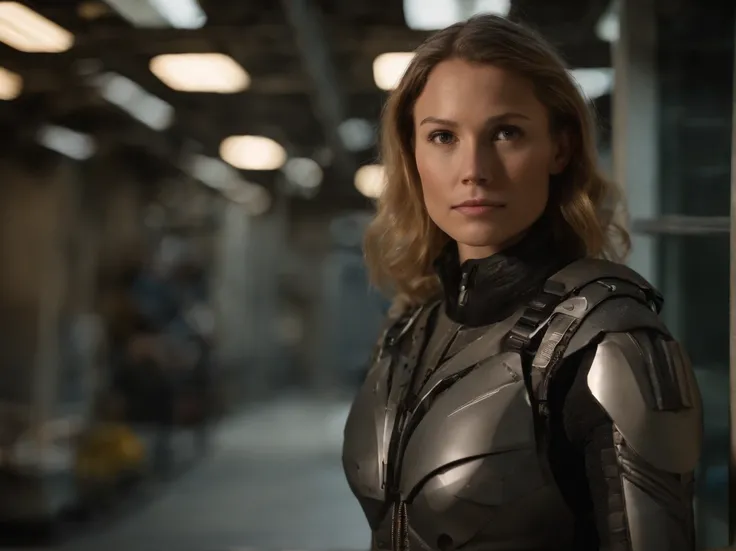 Lena: The scientist-turned-Valkyrie who brings critical astrophysical knowledge and innovations in armor technology to the team. make her young, 19 years old, but athletic, sexy, ass,Provide the image for the Instagram posts. (((Dressing:1.8, space warrior...