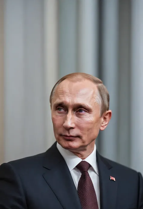 A photo of Putin preparing for a high-stakes negotiation.,original,Vladimir Putin, the Russian President, presents a carefully crafted image: he is typically seen with a short, neat haircut and a lean, athletic physique, often dressed in suits that project...