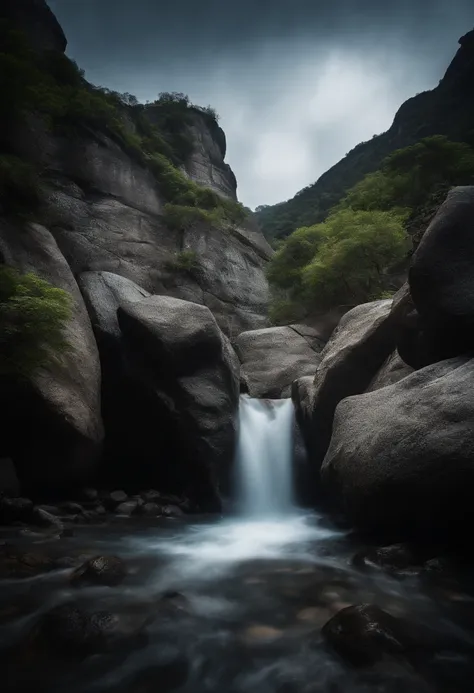 Behold、Water is coming out between the rocks、water is gushing out of the rock