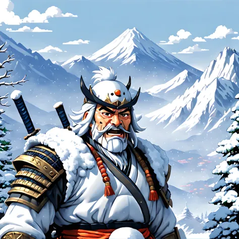 (Snowman:1.5),(Pixel art:1.5), (pixel theme:1.5), (fantasy:1.5), (Japanese game character:1.5), (Toshiro Mifune:1.5), (Japanese samurai:1.5), (General Winter:1.5),(snow:1.5), (snowy:1.5), (snow mountain:1.5),(white_out:1.5), (fantastic illustration:1.5),(d...