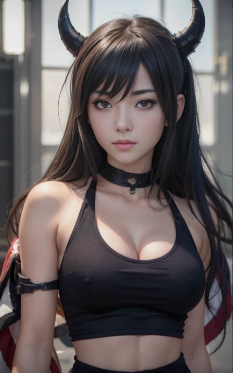 real Life adaption of this character,her name is Ts kiyara from anime ,hyper realistic , short hair, very realistic detailed hair, high resolution, photorealistic,very detailed,very realistic outfit, Japanese face,detailed shining eyes, calm expression,rea...