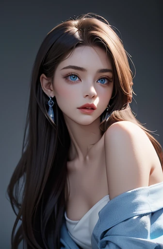 (masterpiece,best quality:1.2),ultra high res,(photorealistic), shoulder length hair, blue eyes, sexy, petite, slim, extremely beautiful eyes, cat eye makeup,