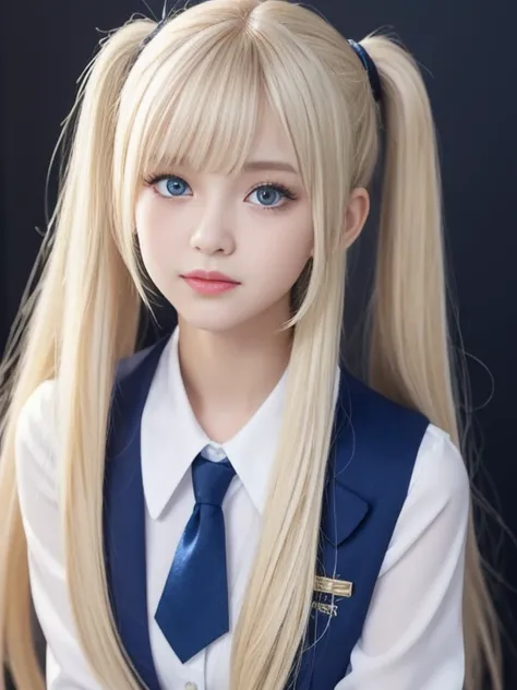 portlate、School Uniforms、bright expression、poneyTail、Young shiny shiny white shiny skin、Best Looks、Blonde reflection、Platinum blonde hair with dazzling highlights、shiny light hair,、Super long silky straight hair、Beautiful bangs that shine、Glowing crystal c...