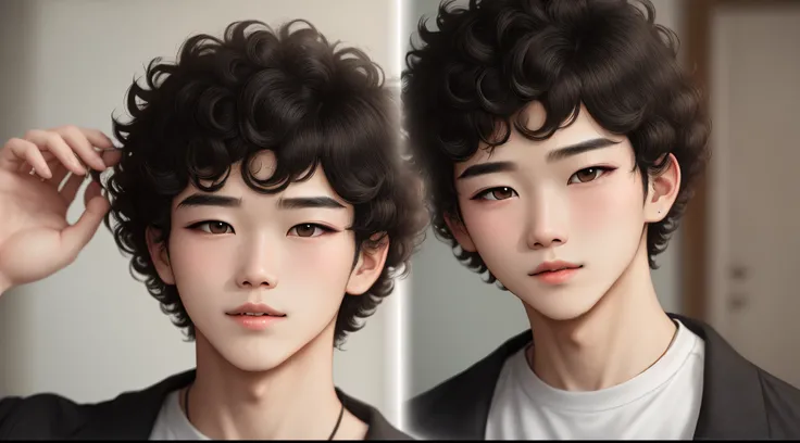 Black hair perm boy