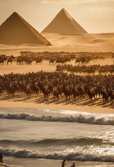 Pharaoh&#39;s army、A large army approaches、On the beach