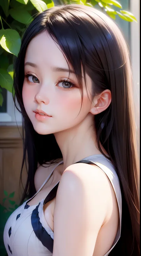 (masterpiece, best quality, beautiful detailed hair detailed face, perfect feminine face, (happy:1.2),beautiful,charming girl,innocent face,angelic,sharp nose,thick lips,white complexion, shiny skin, shiny foreheads, lens flare, sharp focus, volumetric lig...