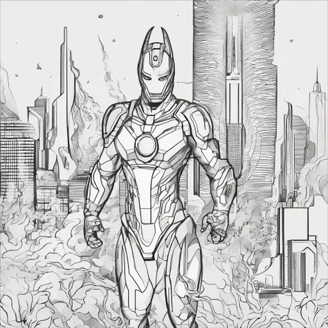 [ Amazing | astounding | delicated ] Ultraman&#39;s portrait ，[Visually inspect the audience] （Best quality， tmasterpiece）， 1人，combat scene， City smoke background，（Clear and complex lines）[dot paper effect]，Ultra-clear image quality，32K，long-focus。