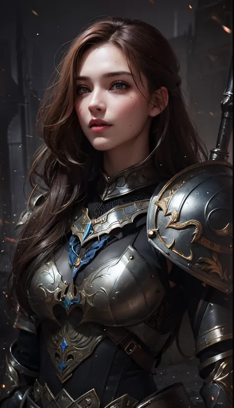 beauty girl in darker full armor